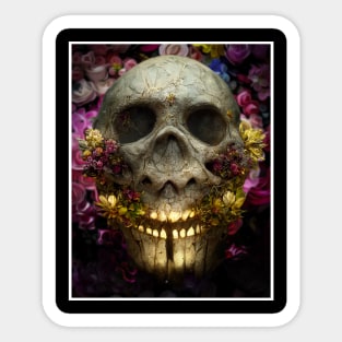 skull flower Sticker